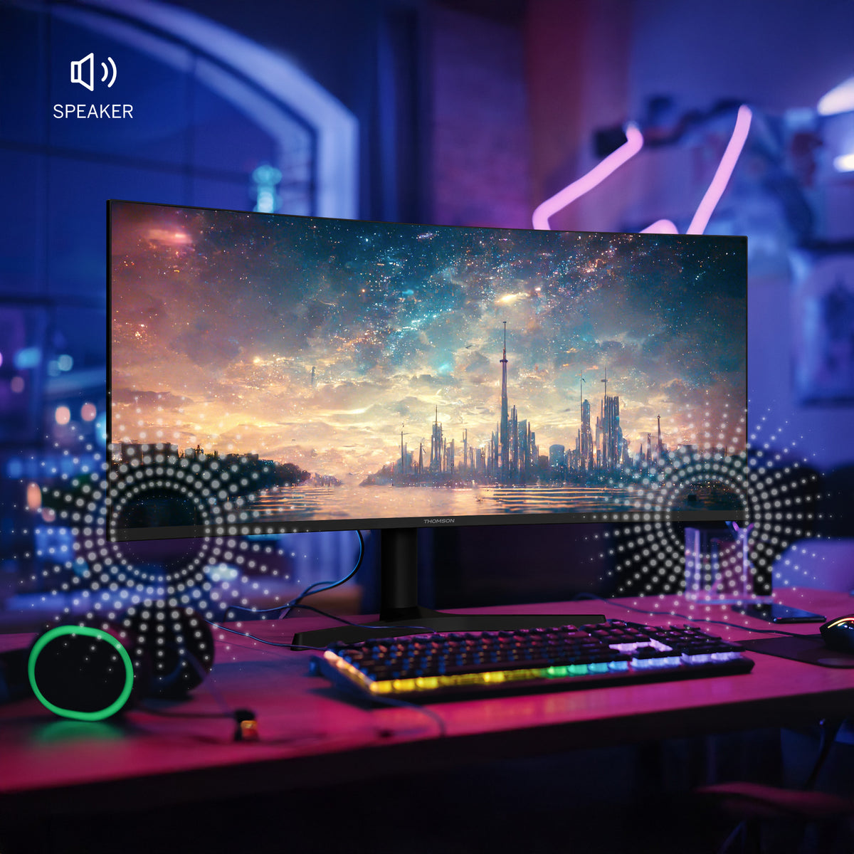 Thomson Gaming Monitor 34" WQHD Curved