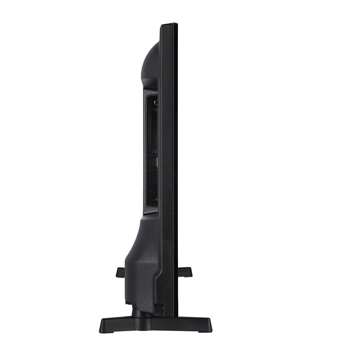 Black TV side view on a white background