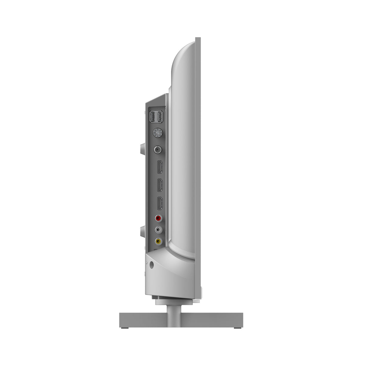 White electronic device with ports on a white background