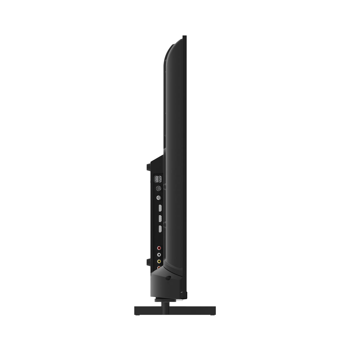 Black Thomson TV side view on a white background