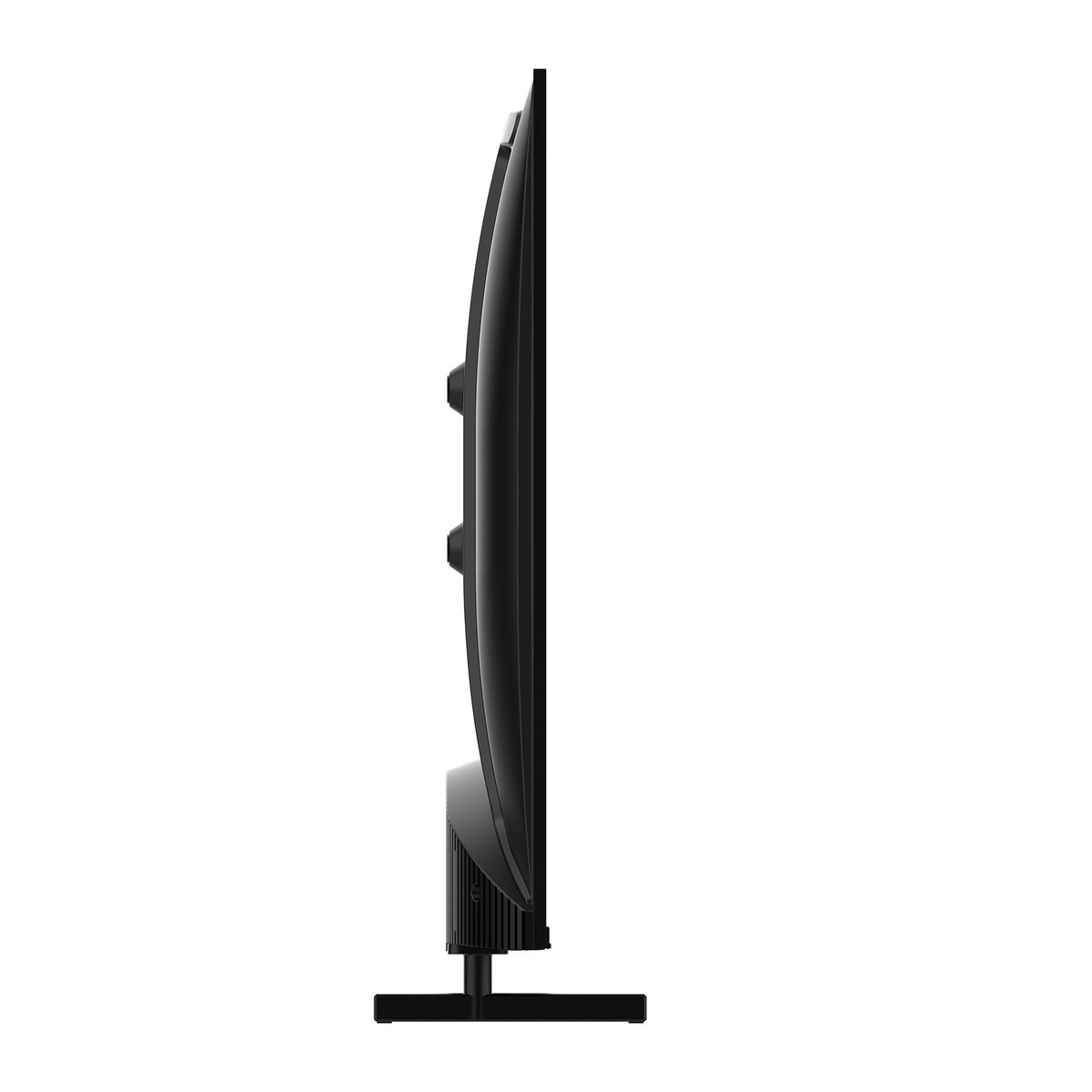 Black TV side view on a white background