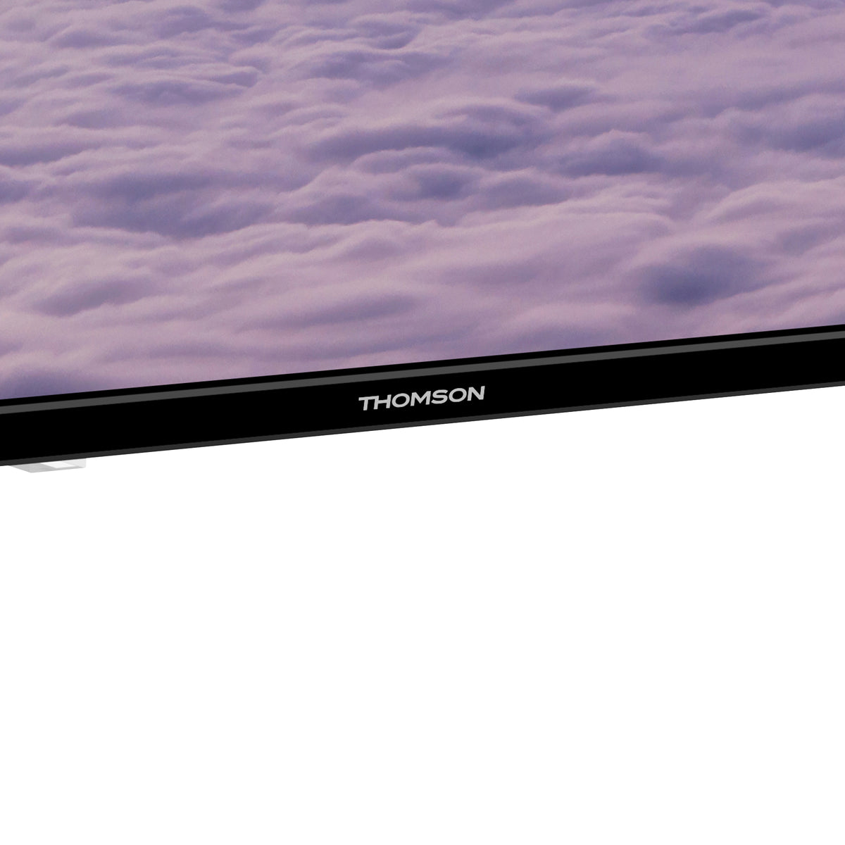 Close-up of a Thomson product with a purple cloud background