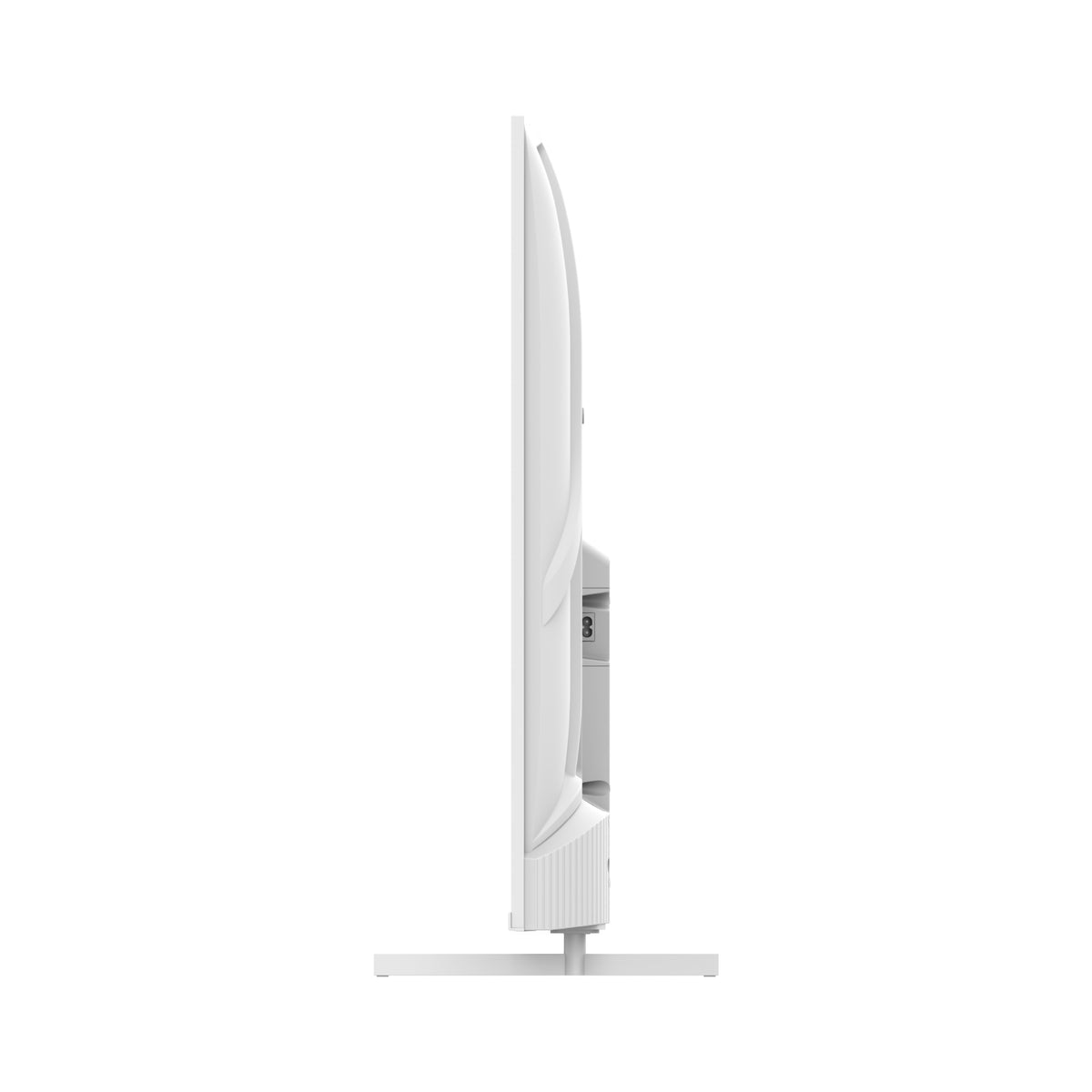 White TV side view on a white background