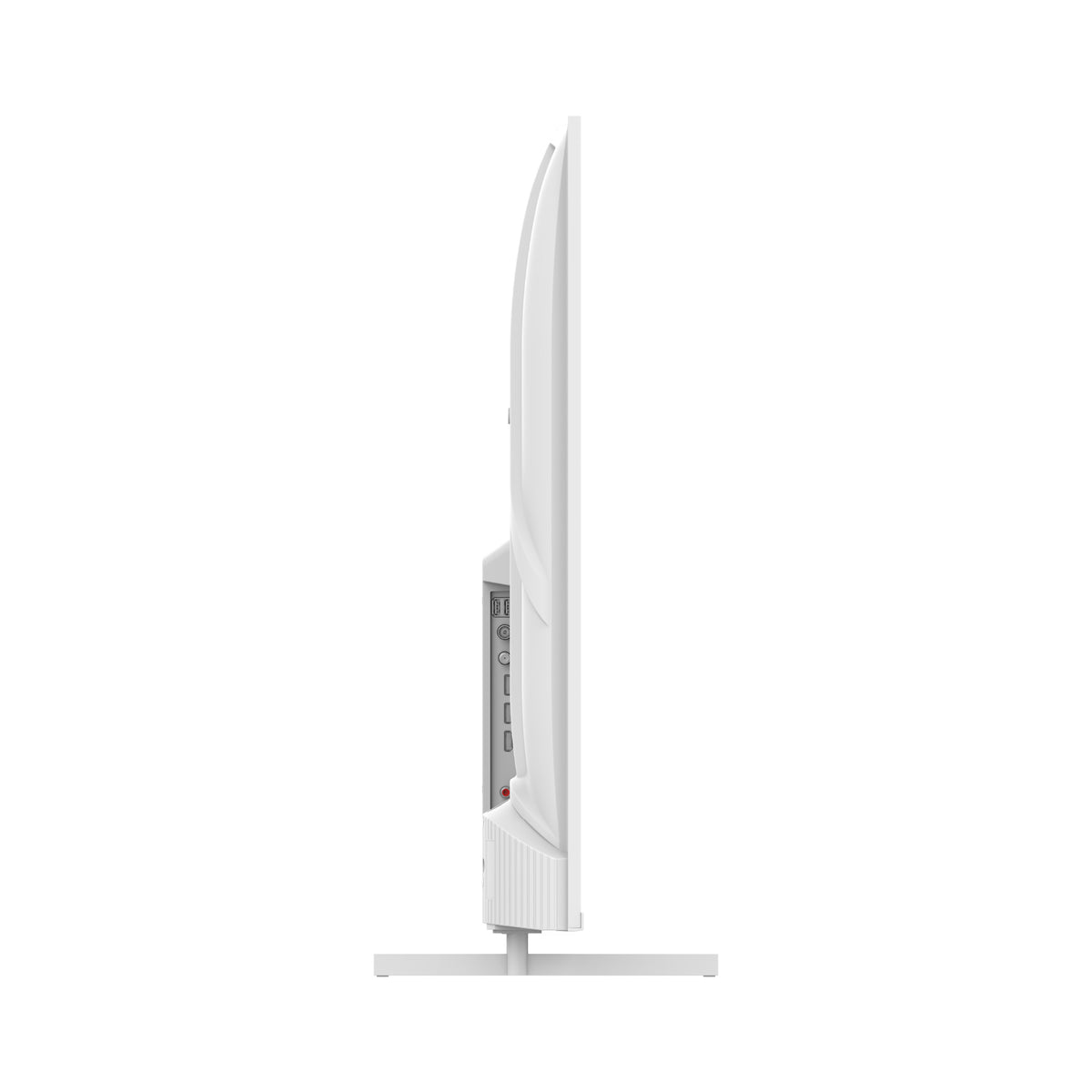 White TV side view on a white background