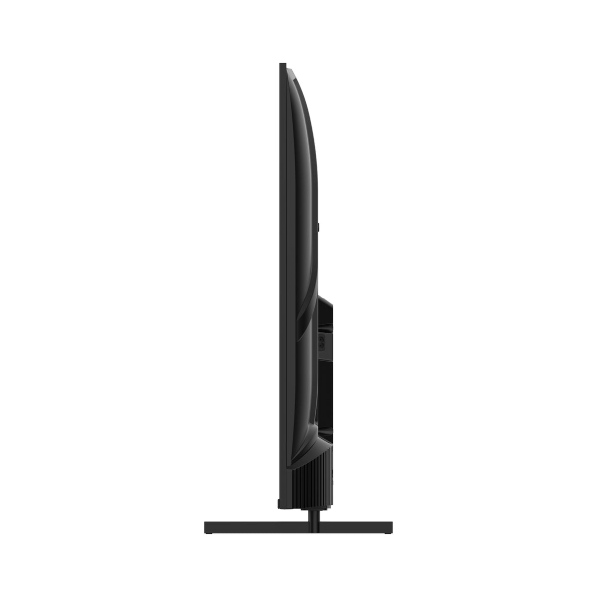 Black TV side view on a white background