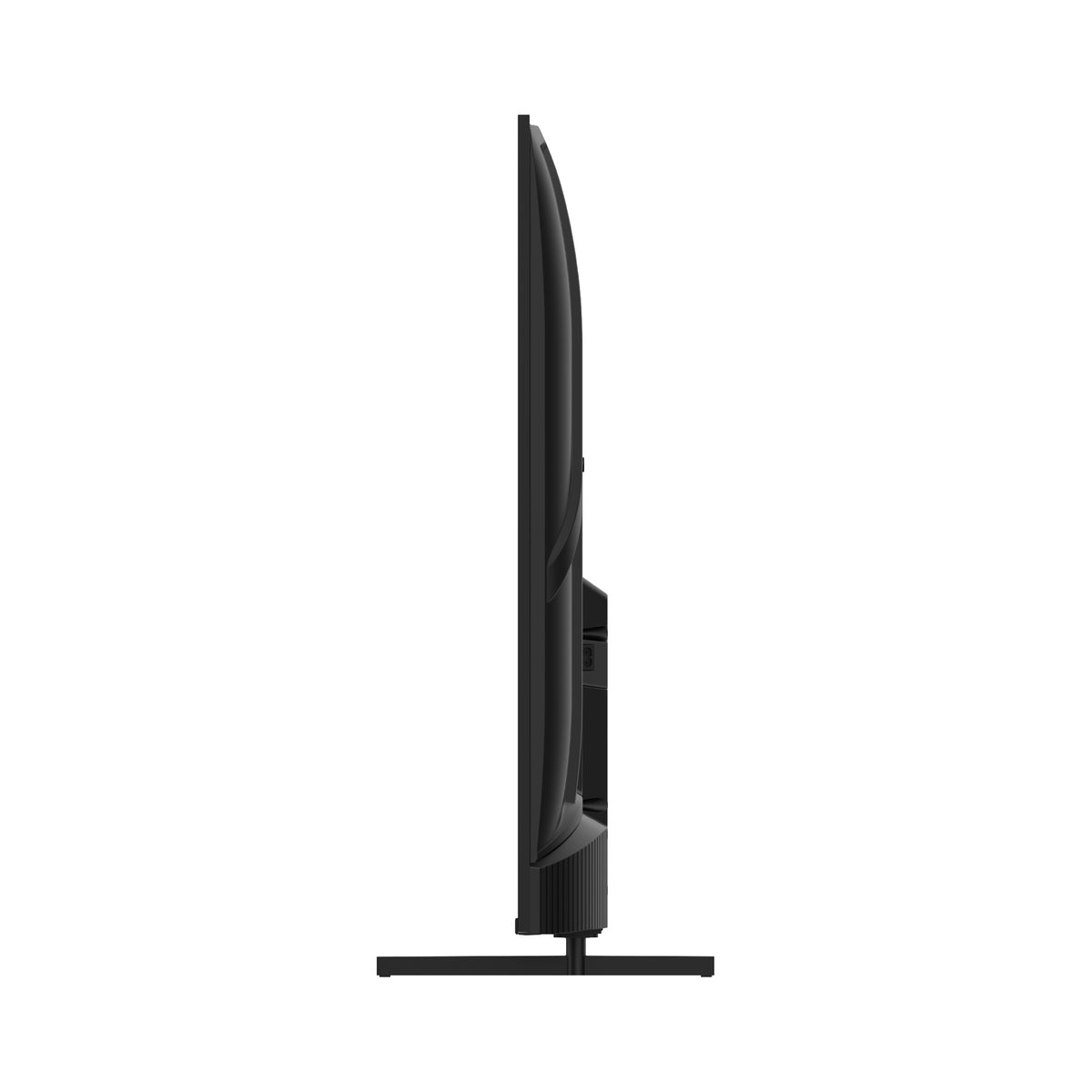 Black TV side view on a white background