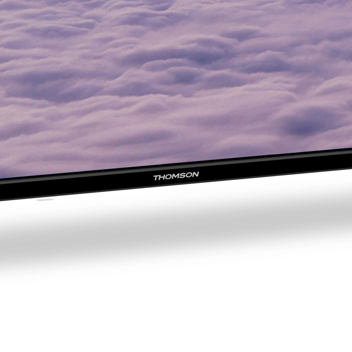 Thomson TV with a purple cloud background