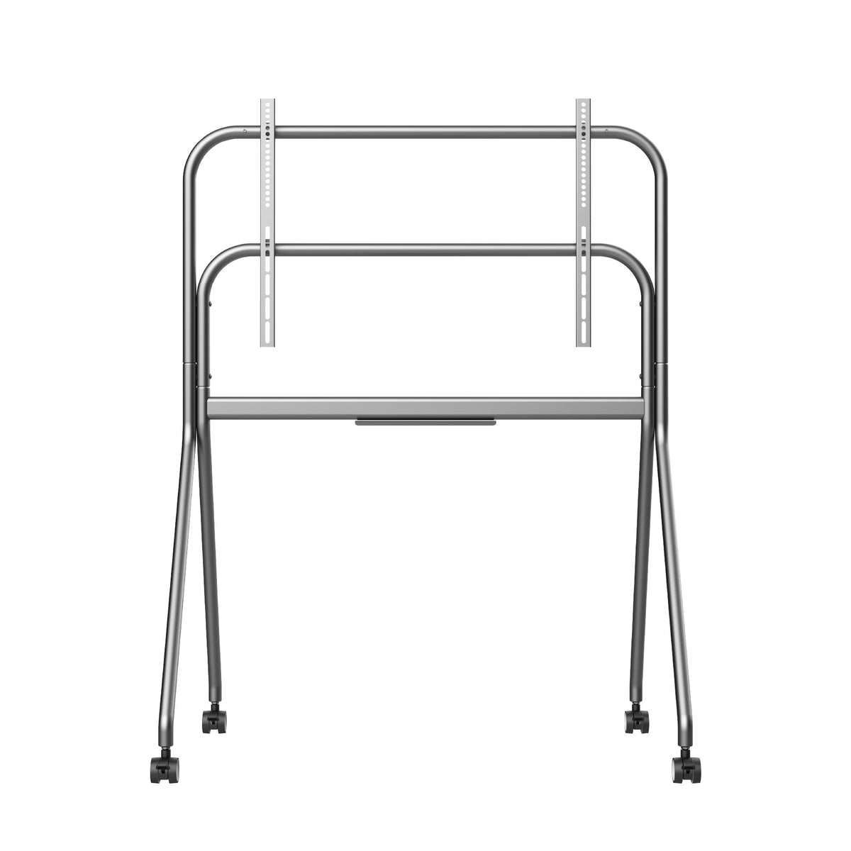 Metal stand with adjustable levels on a white background